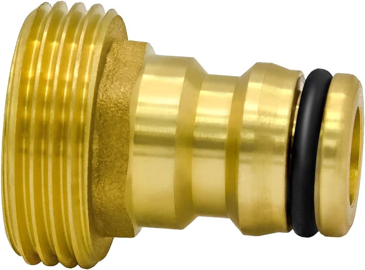 Steeksysteem kraanaansluiting met buitendraad 13101, 3/4 inch AG, messing blank