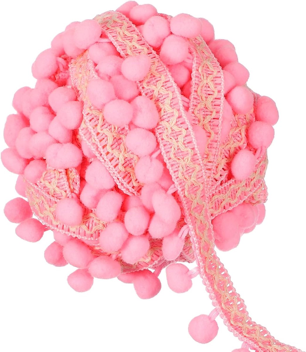 5 yards Pompom Fransenband, 12 mm, om te naaien, kwastpunt voor