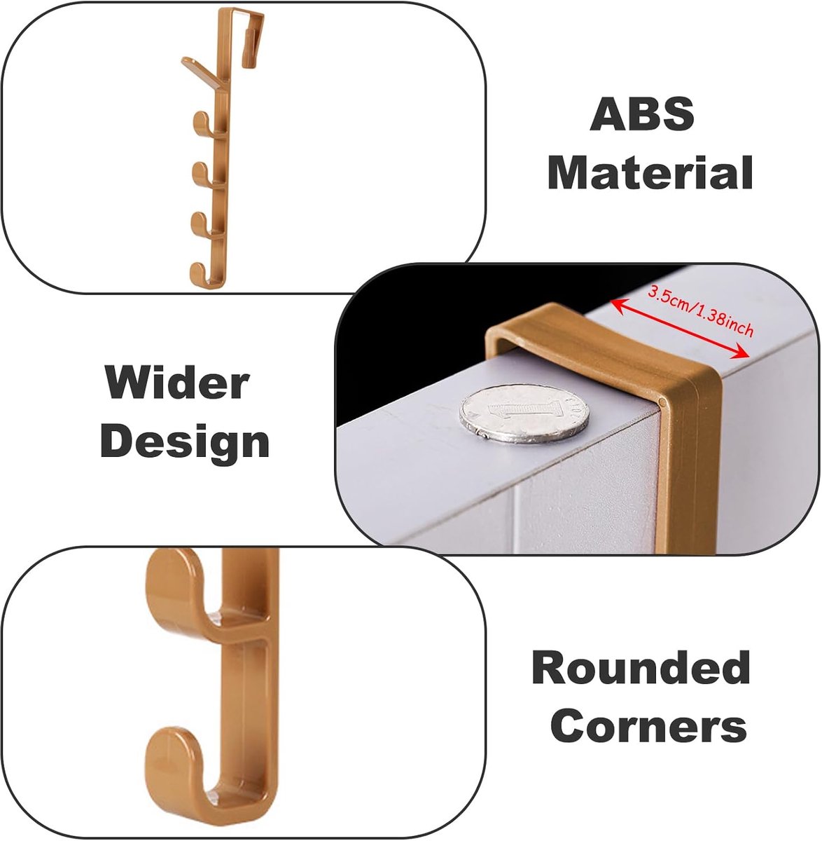 3 stuks over deurhanger, verticale boven deurhaak, stevig over de deurhanger, praktische deurhaken, deurhangers voor kleding, overdeur haakhanger voor slaapkamer, badkamer, keuken, kledingkast