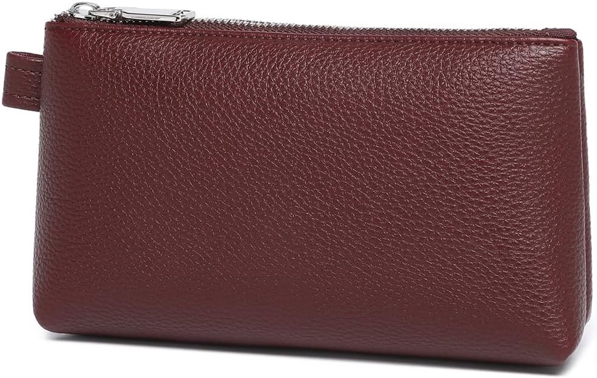 Make-up tas klein - PU leer - vintage caramel kleur - eenvoudig op te hangen - SnelShoppen