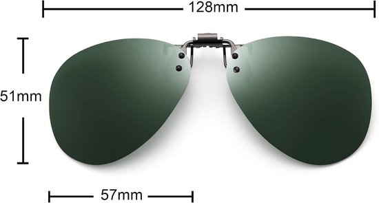 Gepolariseerde Clip op Zonnebril Frameless Flip Up Style Lens voor Prescription Glasses, Groen, One Size — afbeelding 3