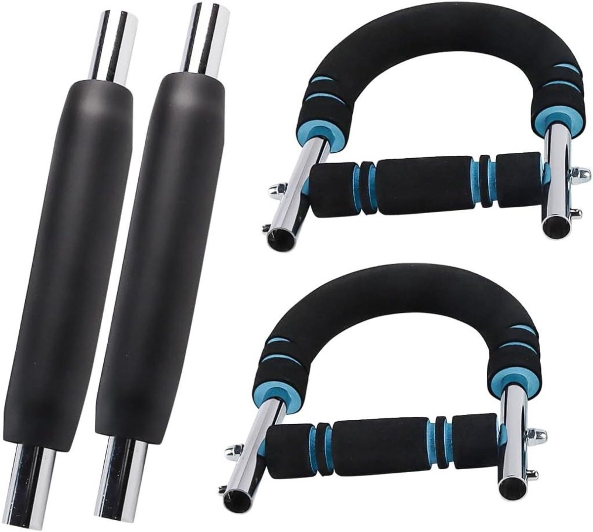 Arm Trainer - Krachtapparaat - Spierversterking Bovenlichaam - Verstelbare Weerstand - 65-68 cm - Zwart Blauw
