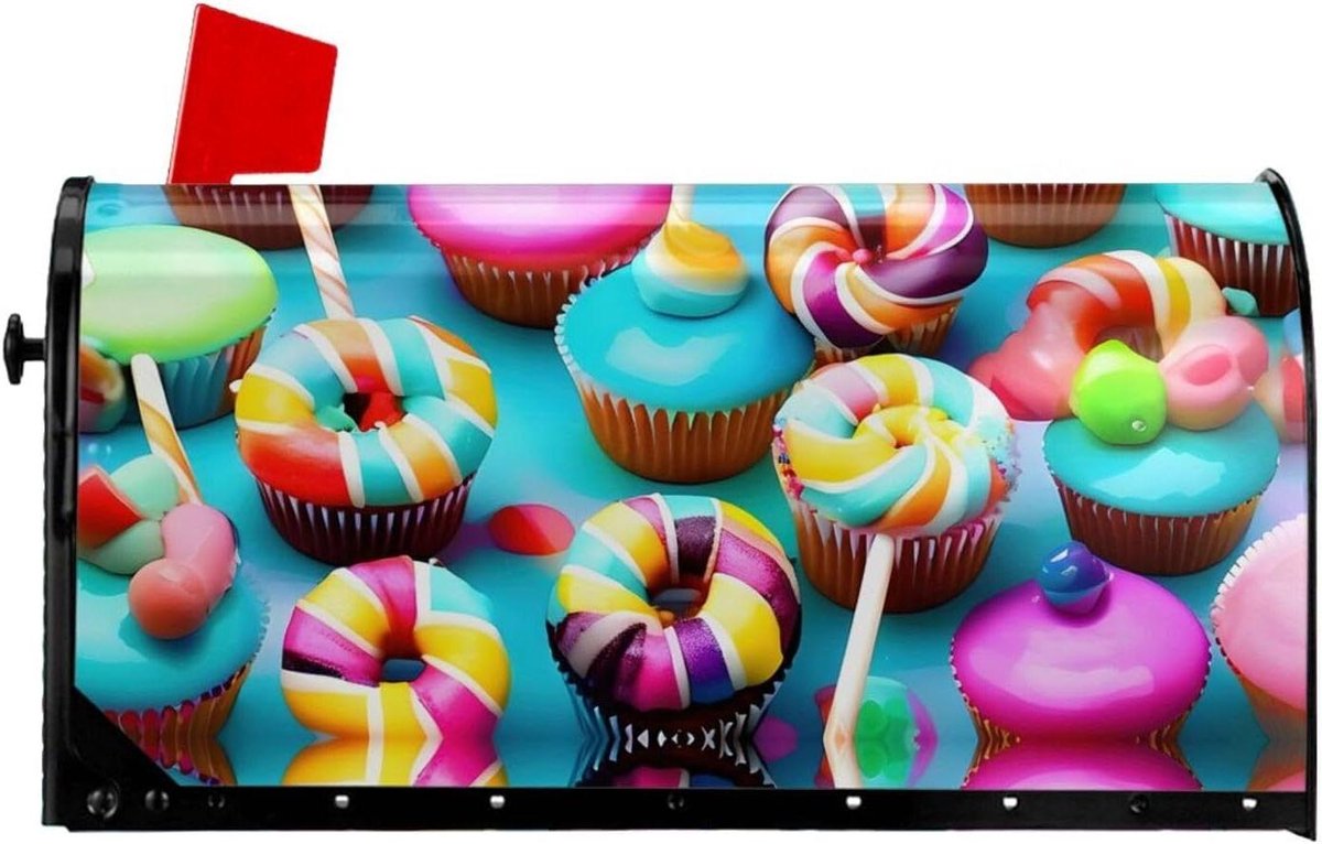 Mailbox Cover - Postvak Bekleding - Tuindecoratie - Magnetische Bevestiging - 21 x 18 Inch - Kleurrijk