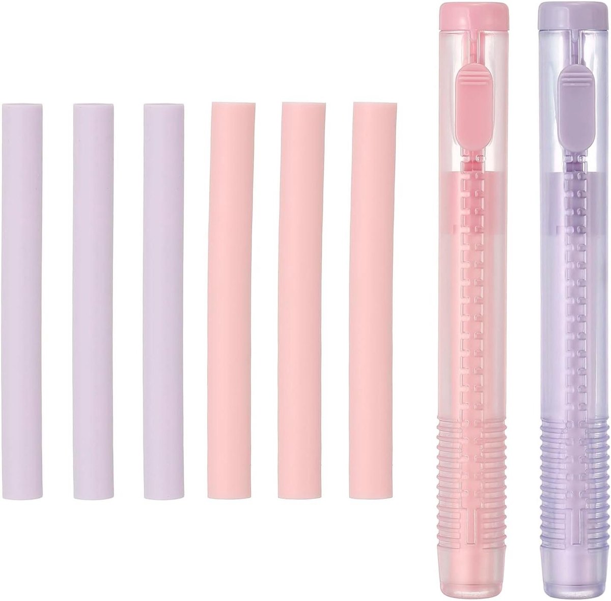 Gummen Set - Potloodgummen Uitwisgummen - Fouten Corrigeren - Intrekbaar Ontwerp - 120x13mm - Roze Groen