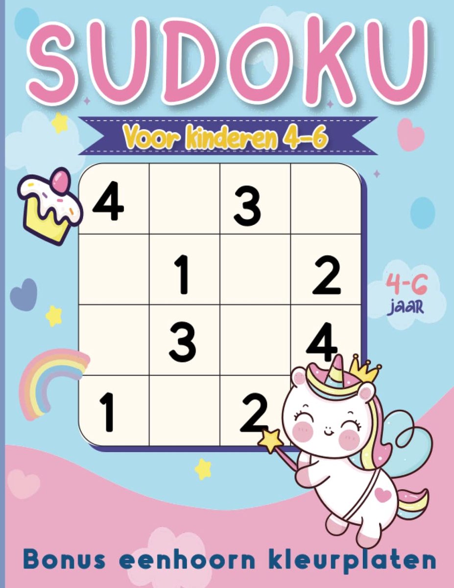Sudoku voor kinderen 4-6 jaar - 100 puzzels 4X4 - met oplossingen - leuk en leerzaam - SnelShoppen