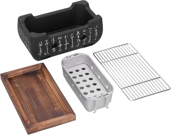 Japanse Grill Oven - BBQ Stove - Buiten Koken - Temperatuur Controle - 26 x 15 x 14 cm - Zilver — afbeelding 5