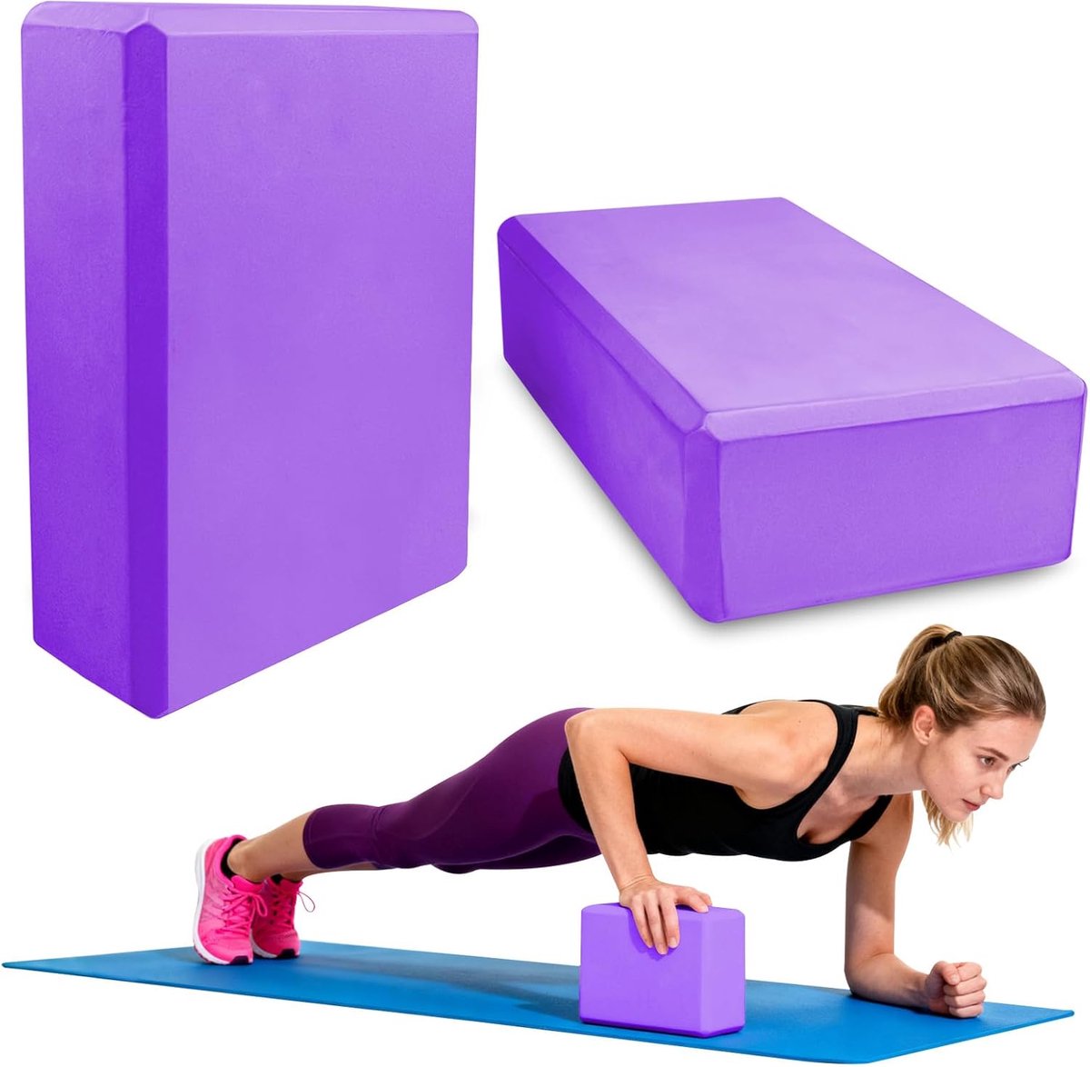 Lixiluxia Yogablok, 2 stuks, yogablokken, yogablokken, yoga-blok, yogablok - ShopVlot
