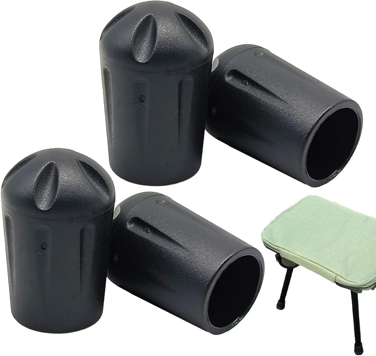 Stoelpoten Beschermers - Vloerbeschermers Stoel - Stil Zitten - Schokabsorberend Antislip - 13 cm Binnendiameter - Zwart