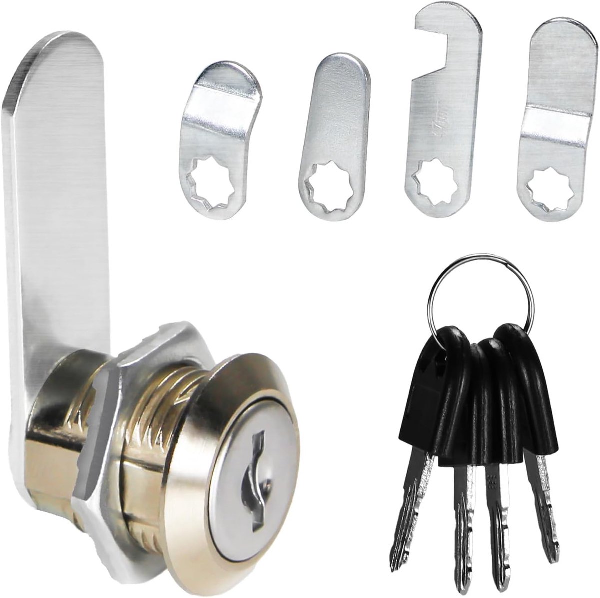 SnelShoppen - 16mm Veilige Brievenbus Slot, Slijtvast Hefbocksysteem, Meubel Slot, Duurzaam Kast Slot met Sluitplaten, Sleutel Lade Slot, Brievenbus L