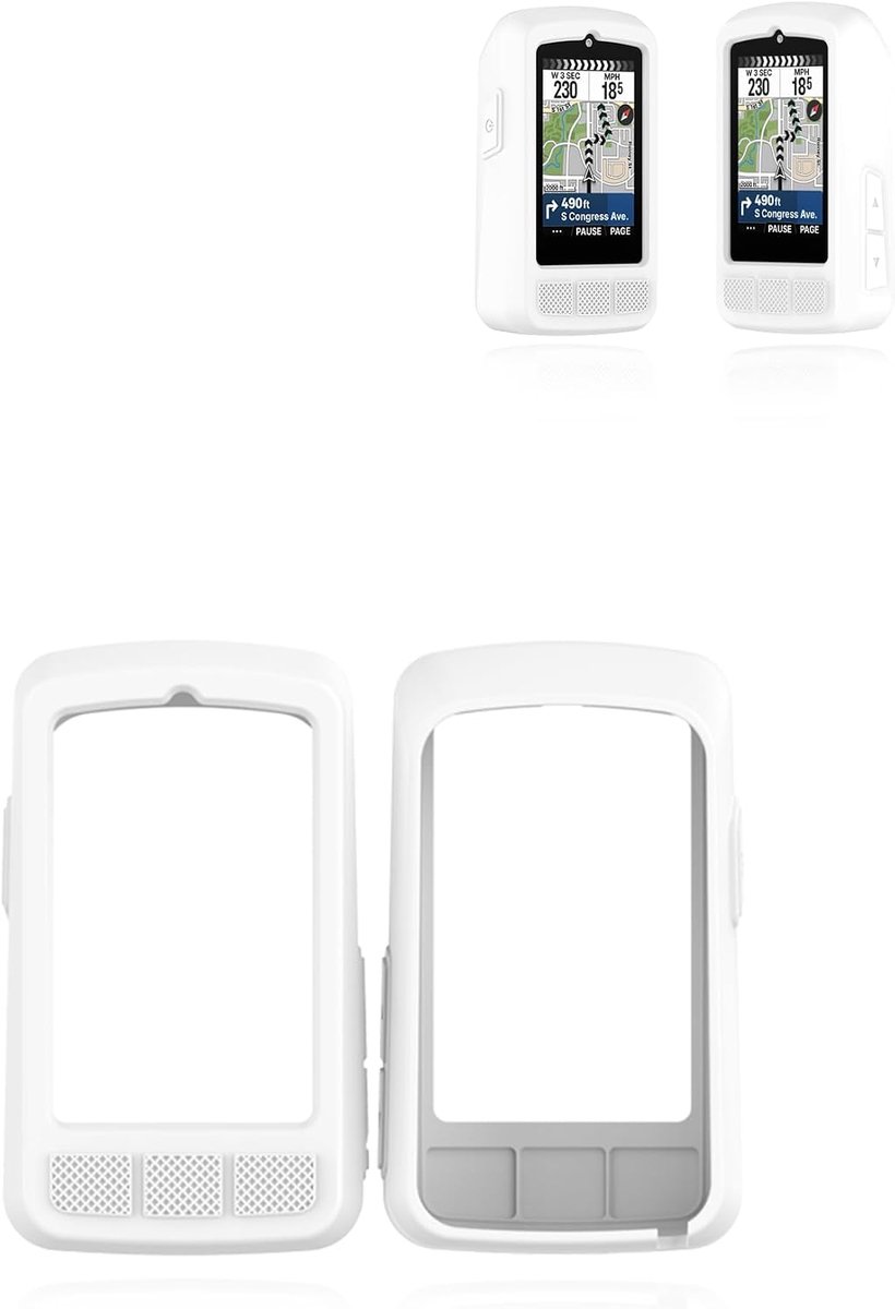 SnelShoppen - Wahoo ELEMNT Bolt V3 Fietscomputer Hoes - Silicone Beschermhoes, Schokbestendig, Stofdicht, Waterdicht, Wit, Perfecte Pasvorm voor Fiets