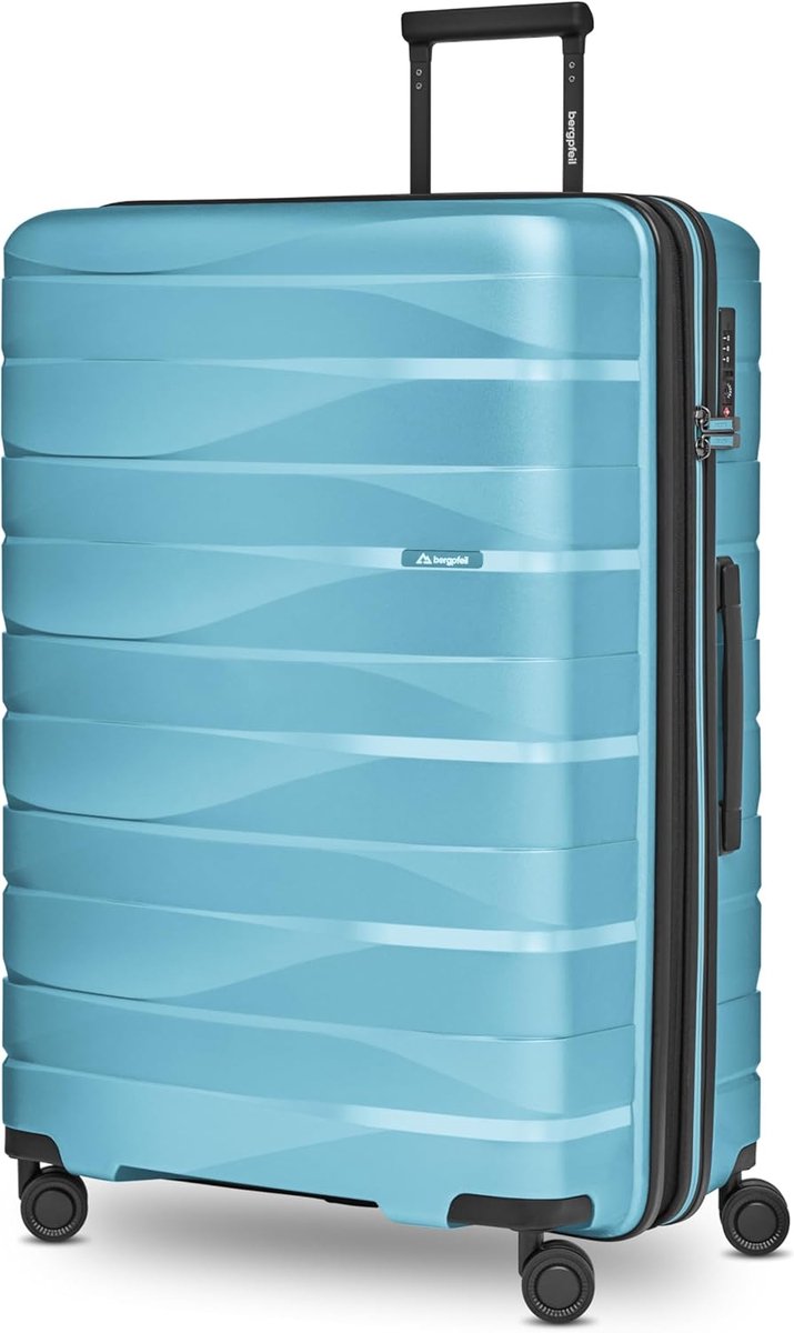 SnelShoppen - Grote Harde Koffer, Glacier Blue Metallic, 75 cm, 111-120 liter, Perfect voor Familie Vakanties en XL Reizen