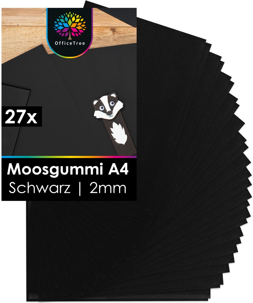 OfficeTree Moosgummi schwarz, 27 Bögen