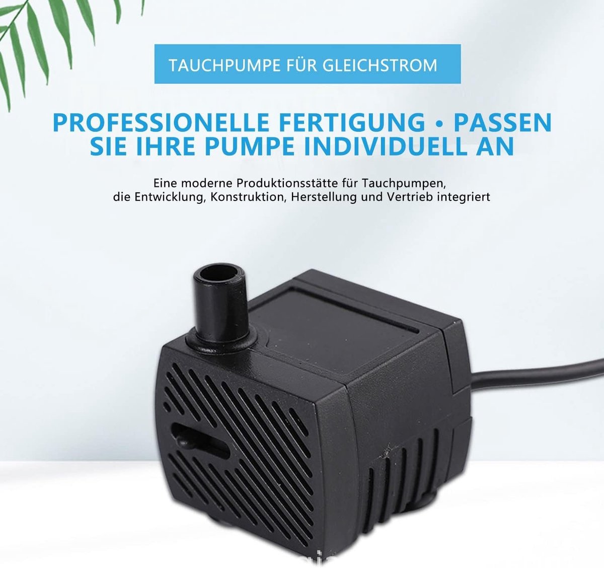 Mini-waterpomp - Zwart - 48 x 48 x 35 mm - Ultrastille Dompelpomp met 1,5 m Netsnoer - Voor Aquarium en Tuin thumbnail 2