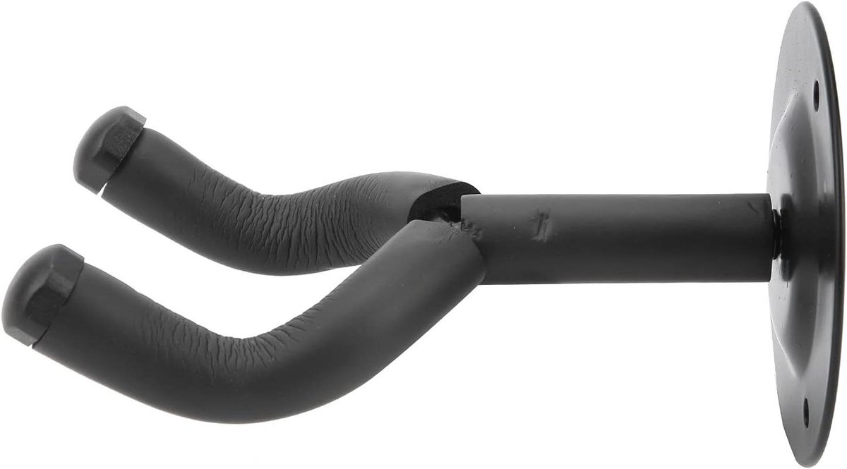 Gitaar Muurhanger - Instrumentenhaak Wandmontage - Gitaar Presenteren - Spons Bescherming - 14 cm - Zwart