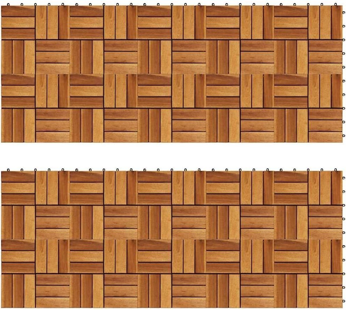 Terrastegels Hout - Houten Tegels Tuin - Terras Verfraaien - Anti-slip Patroon - 30x30 cm - Bruin