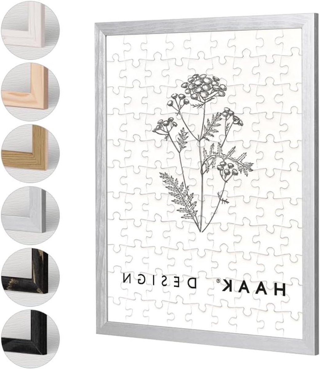 Puzzellijst - Fotolijst Frame - Puzzels Inlijsten - Massief Hout - 61 X 915 cm - Mat Zilver