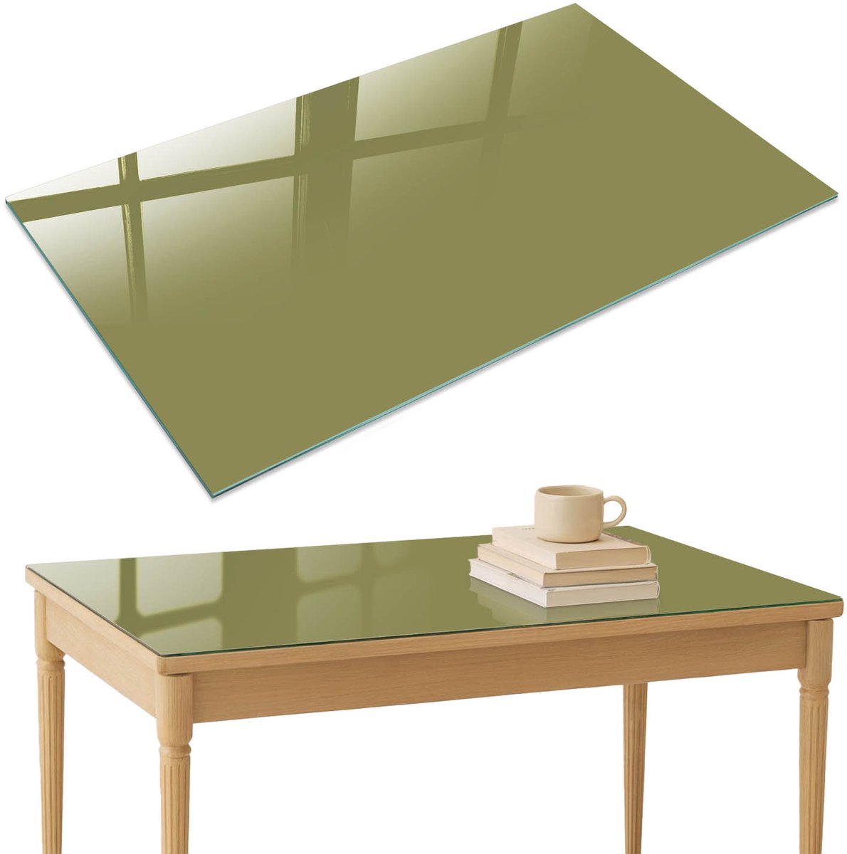 ArtPrintCave Groen gras Glazen Tafelblad 120x80 cm - Tafelblad Rechthoek - Geel Keukentafel - Achtergronden en patronen Terrastafel