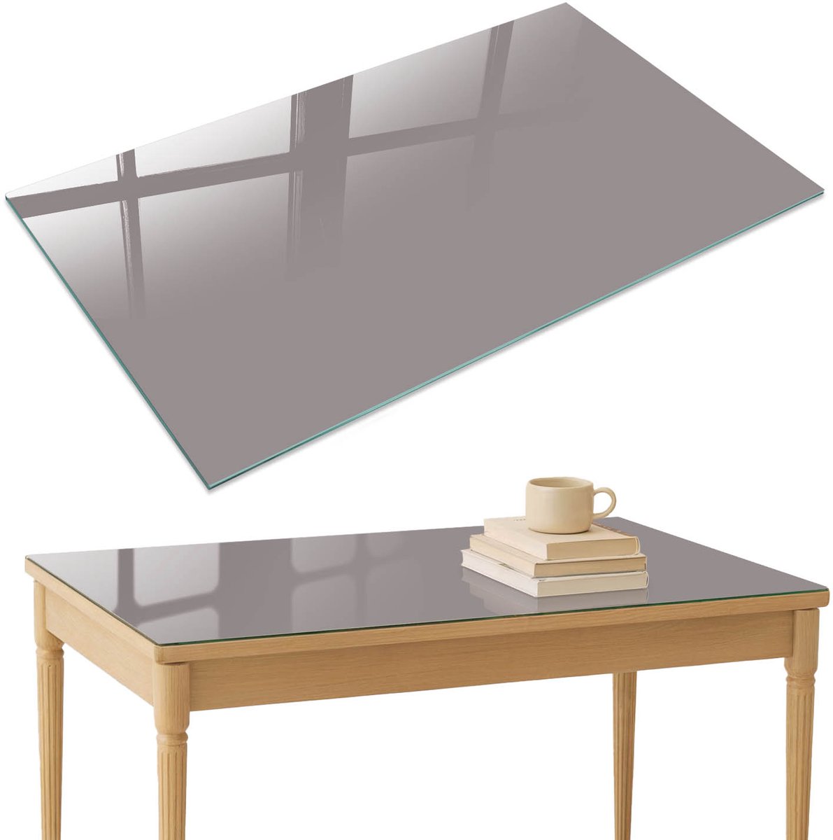 ArtPrintCave Asgrijs Glazen Tafelblad 120x80 cm - Tafelblad Rechthoek - Paars Eettafel Met Glasplaat - Achtergronden en patronen Keukentafel
