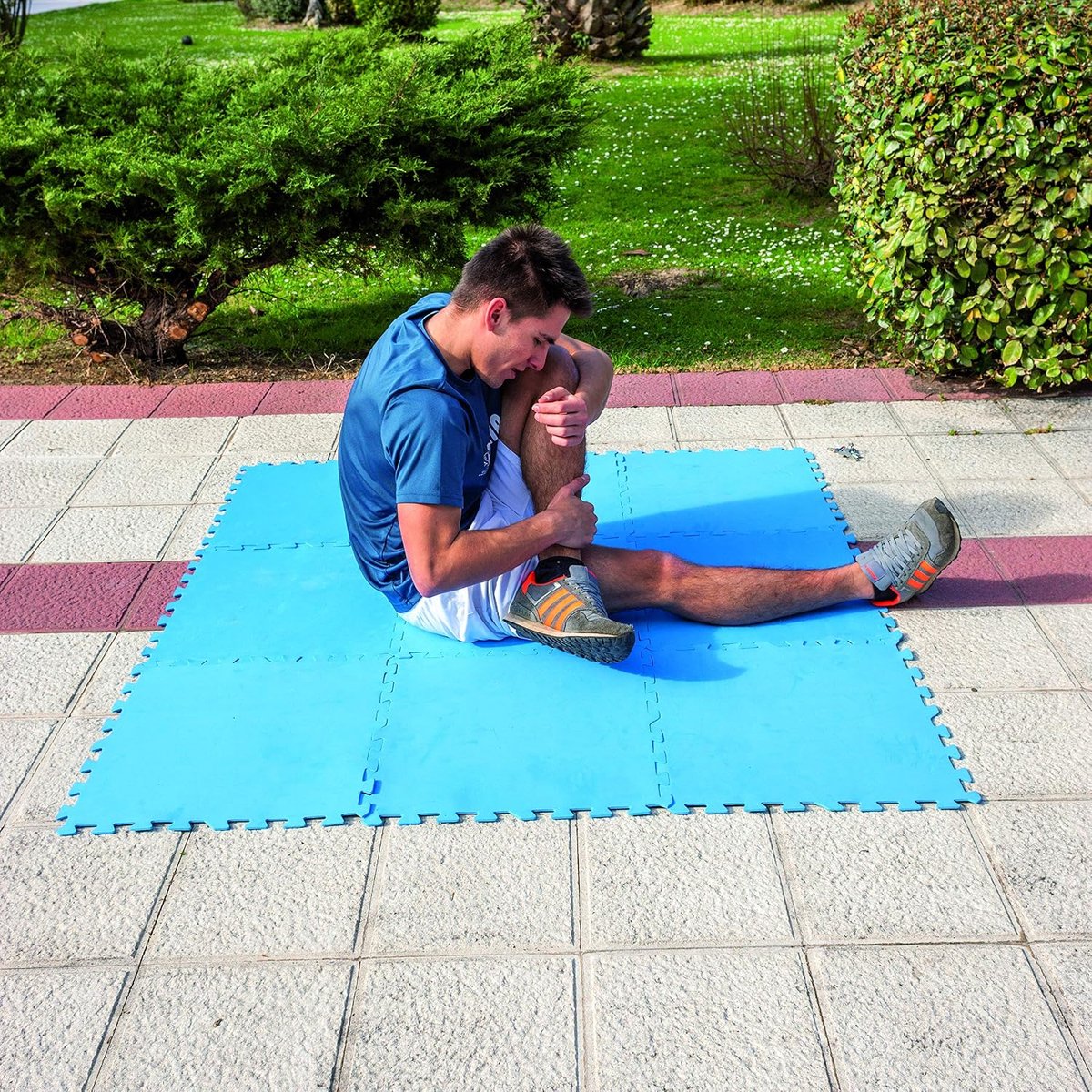 SnelShoppen - Pool Bottom Protector Set van 9 Stuks, 51 x 51 x 8 cm, Blauw, 8 mm Dikte, Duurzaam EVA, Anti-slip, Voor Zwembaden en Tuinen