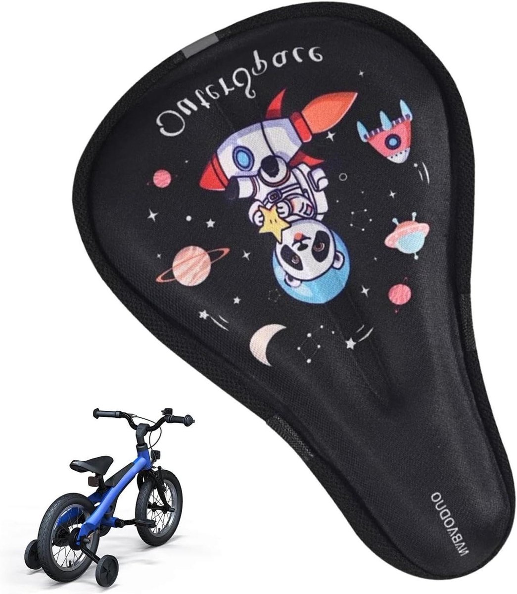 Fietszitkussen - Fietshoezen Gel - Comfortabel Fietsen - Ergonomisch Ontlastingskanaal - 24 x 16 x 1.4 cm - Zwart