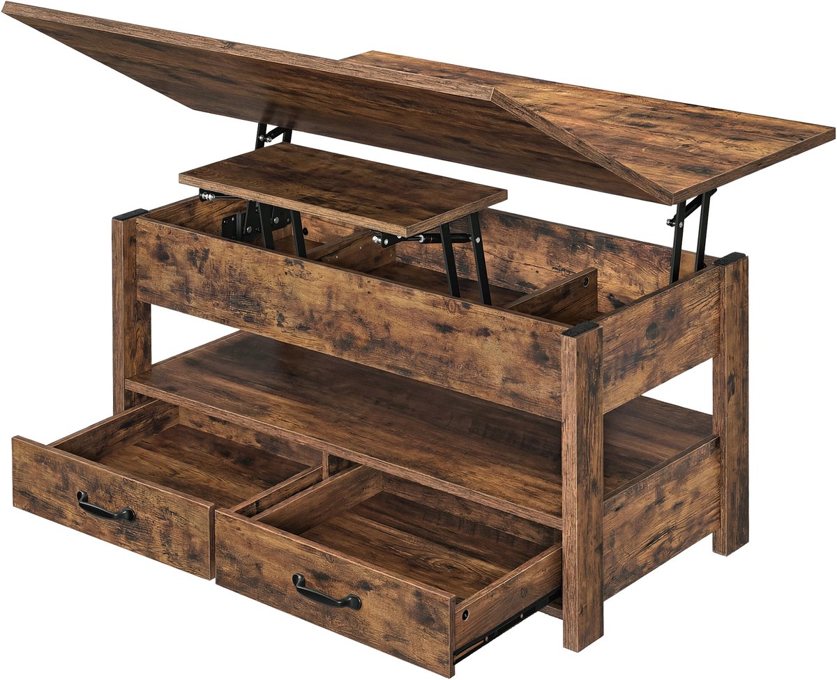 Salontafel - Woonkamertafel - Gasfles - 50 x 100 x 49,1 cm - Vintage Bruin