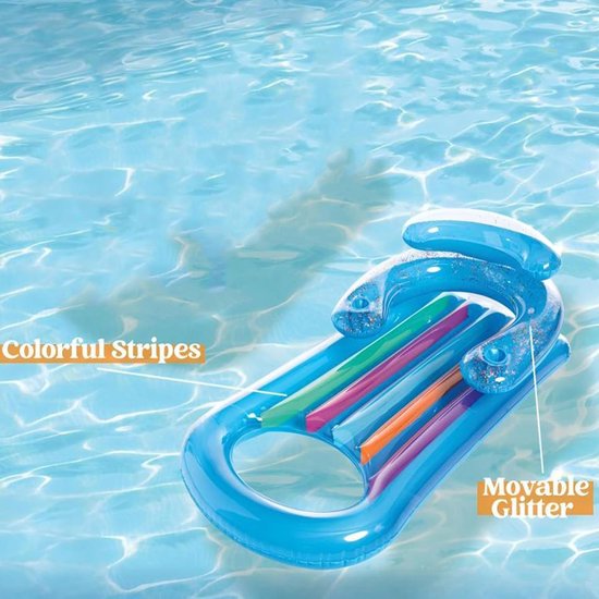 Opblaasbare lounge - Water drijver - Ontspannen in water - Dubbele luchtkamers - 150 x 75 cm - Transparant — afbeelding 4