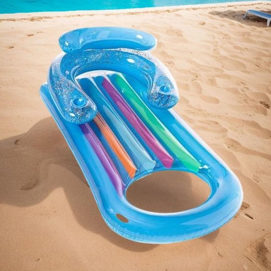 Opblaasbare lounge - Water drijver - Ontspannen in water - Dubbele luchtkamers - 150 x 75 cm - Transparant — afbeelding 5