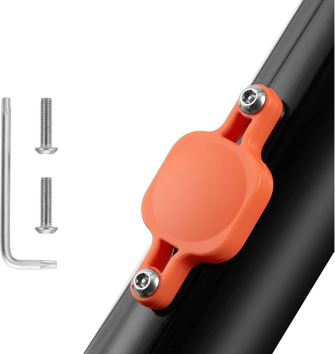 Mobigear Hoesje geschikt voor Apple AirTag Hardcase Hoesje | Mobigear Bicycle - Oranje