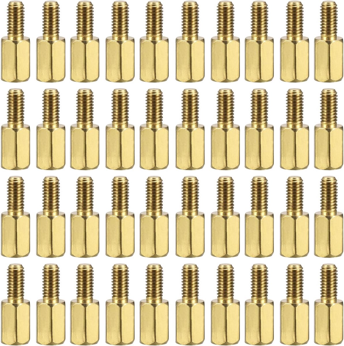 100 stuks M3 afstandhouders schroeven messing zeskant PCB afstandhouders houden hoogte consistent perfect voor moederbord (goudtint 7 mm + 6 mm)