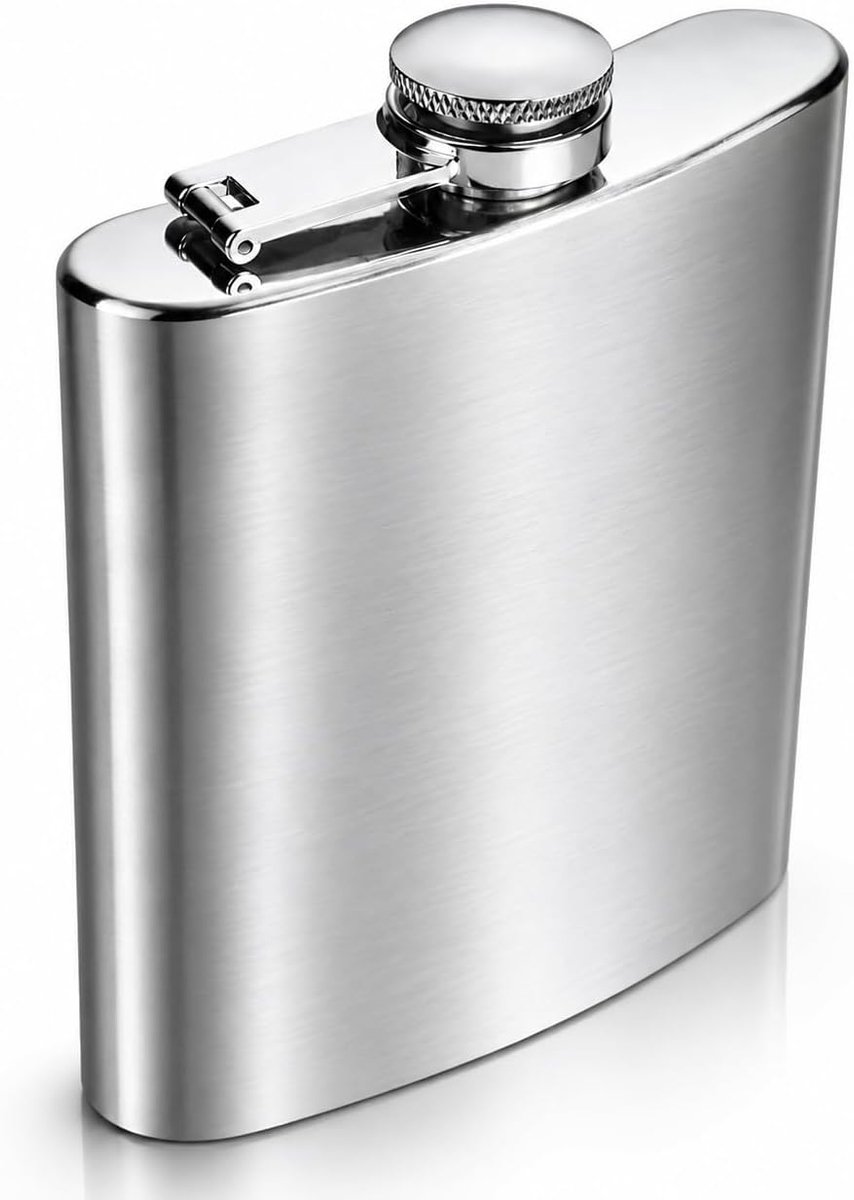 Alcoholfles van roestvrij staal, compatibel met alcoholfles, whiskyfles van 7 oz voor wandelen en reizen (207 ml)