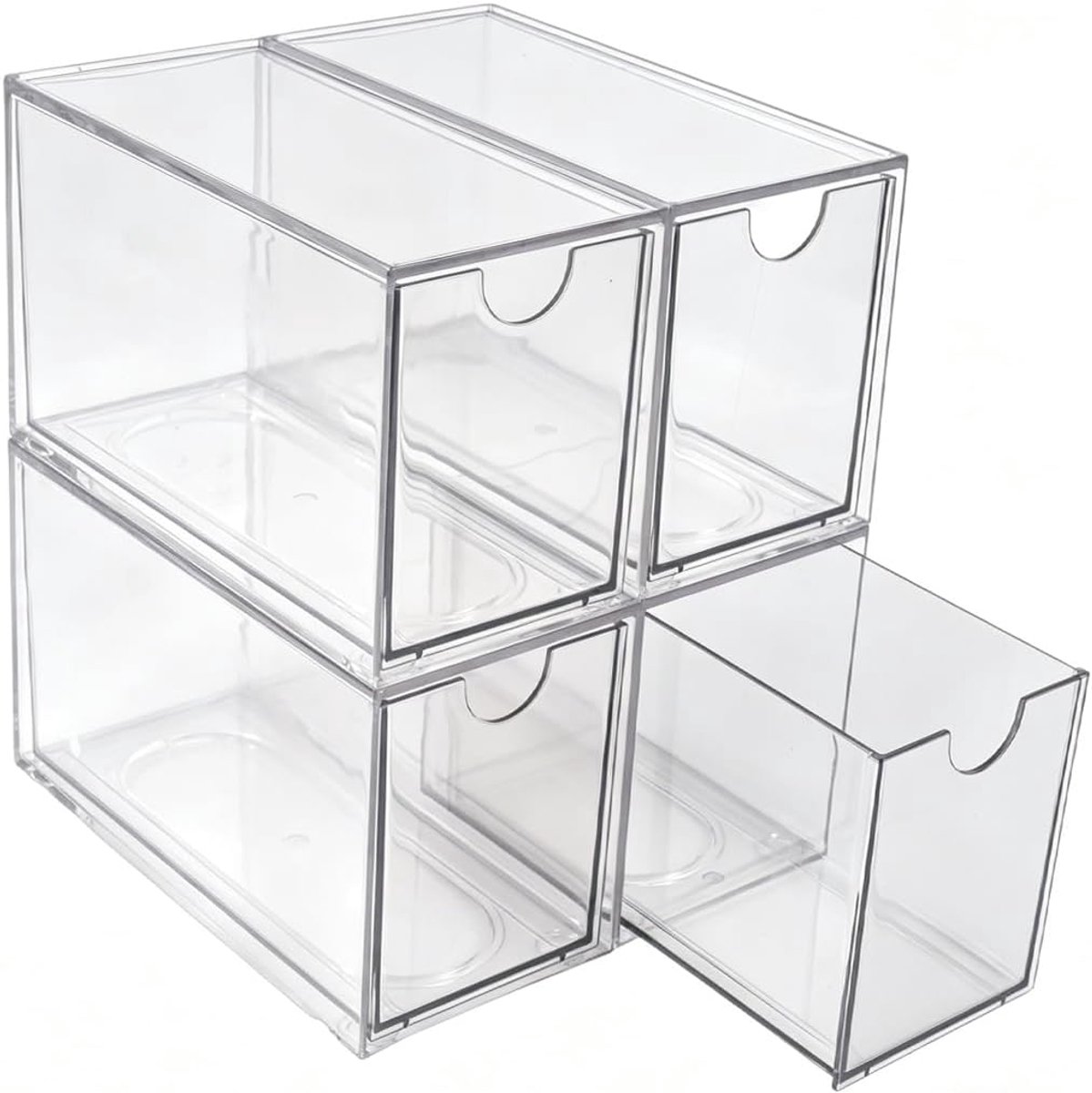 3 stuks cosmetica-organizer, lades, acryl lade-organizer, badkamer, stapelbaar, make-up organizer, stapelbaar voor oogschaduw, cosmetica, lippenstift (2)