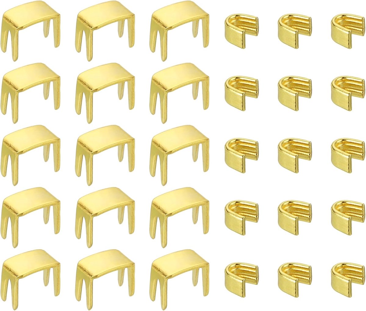 Set #3 - 20 onderste klemmen en 40 stuks bovenste clips voor tassen, mantels, jassen, gesloten ritssluitingen als vervanging, goudkleurig