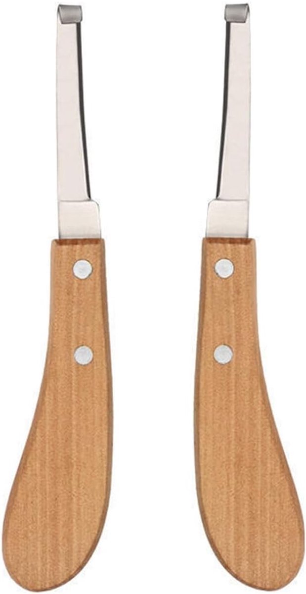 Scheermessen, set van 2. Ergonomische links- en rechtshandigen, scherp lemmet voor nauwkeurige verzorging van klompen en nagels, paarden, runderen, schapen.