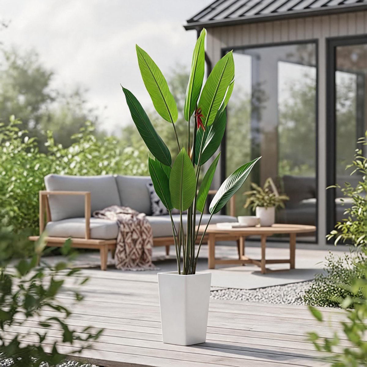 Danky - Premium 4.8FT Paradijsvogelboom - Natuurlijke Stam - Vormgeefbare Tropische Kunstplant