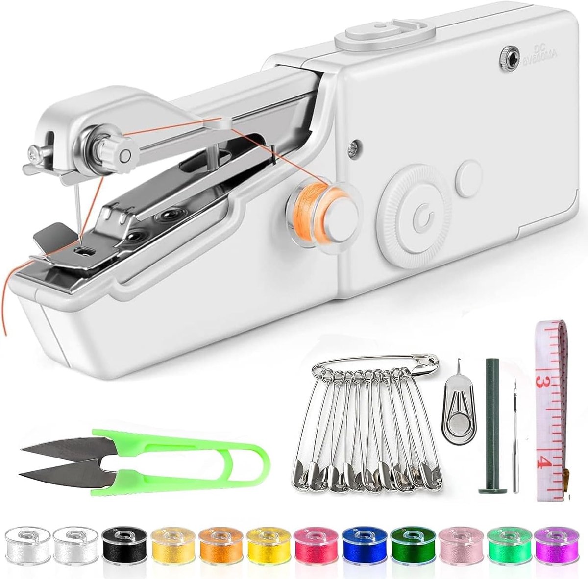 mini-naaimachine, draadloos, draagbaar, met naaiaccessoires, kleine elektrische naaimachine voor beginners en volwassenen, handnaaimachine voor snelle kledingreparatie