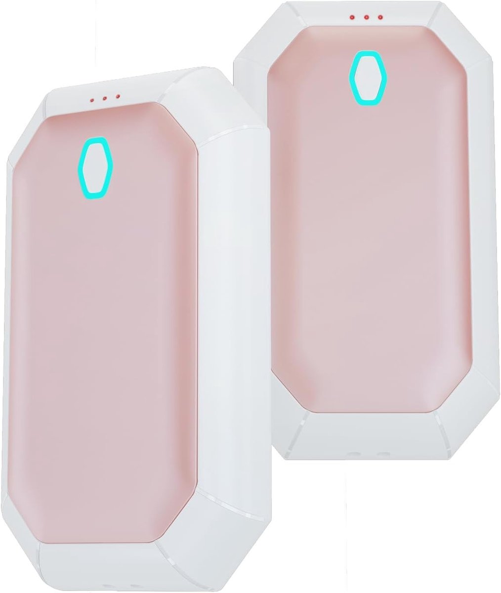 Oplaadbare handwarmers, ITSHINY 6000 mAh 2-in-1 elektrische draagbare zakverwarming, 2 stuks 3 niveaus warmtetherapie perfect voor buiten, jacht, golf, sneeuwsporten, kamperen, warme geschenken