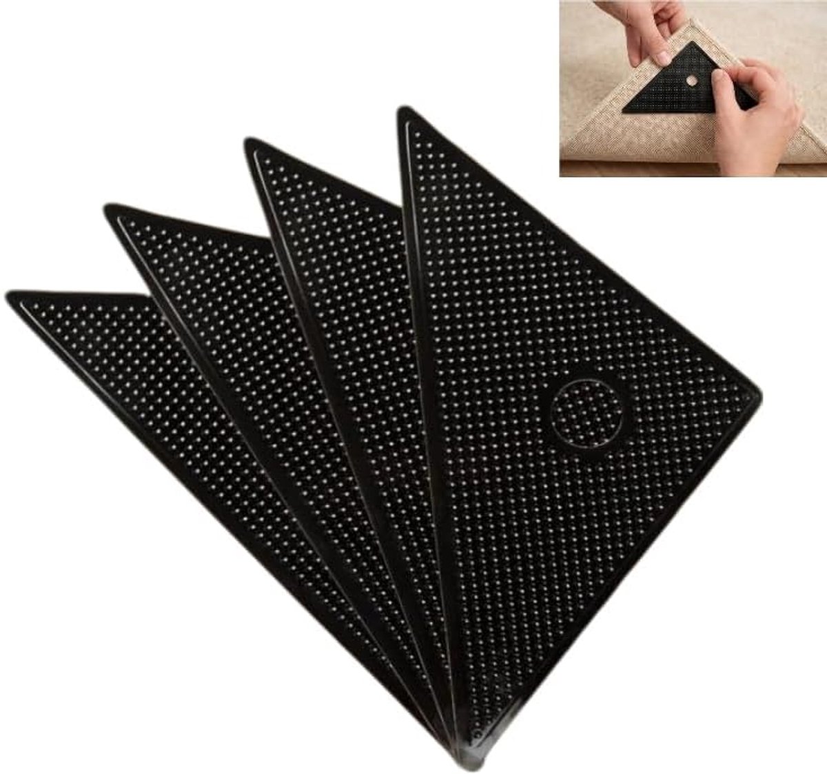 Tapijtonderlegger, zelfklevend, tapijt met extra sterke PU-gelhechting, wasbare en herbruikbare antislip onderlaag, zonder resten achter te laten
