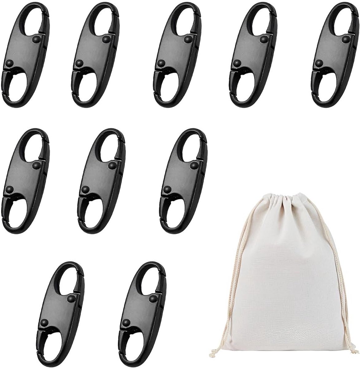10 Stuks Rugzak Anti-Diefstal Rits Sluitingen – S-Veer Haakje Zink Legering, Veiligheidssluiting voor Tassen, Kettings & Opbergzakken
