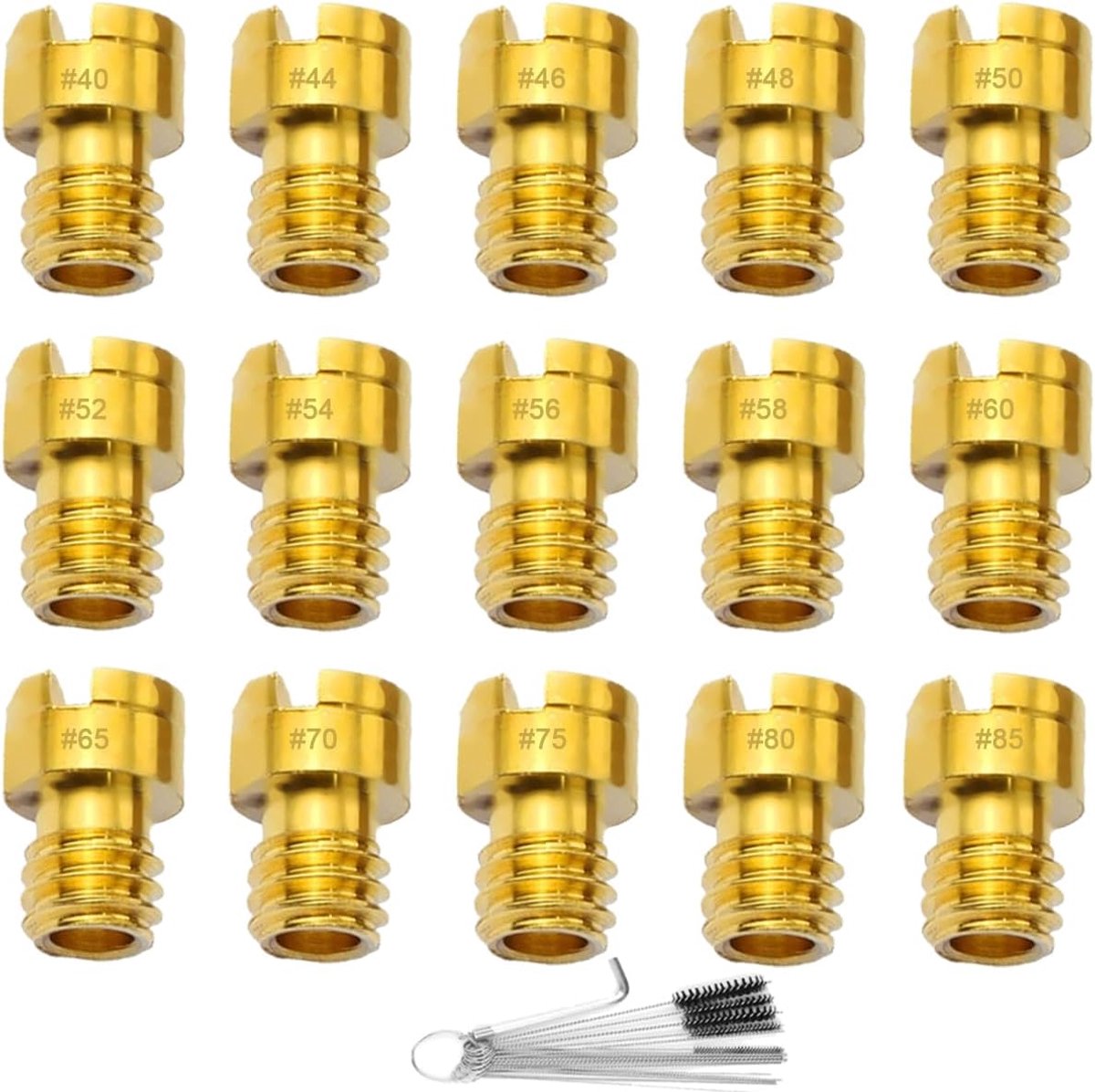 M4 Carburateur Hoofdjetspits Set 40 44 46 48 50 52 54 56 58 60 65 70 75 80 85 Carburateurspits voor GY6 49cc 50cc 80cc 100cc 139QMB 139QMA Hoofdjet Kit voor PWK voor Keihin voor PE voor CVK