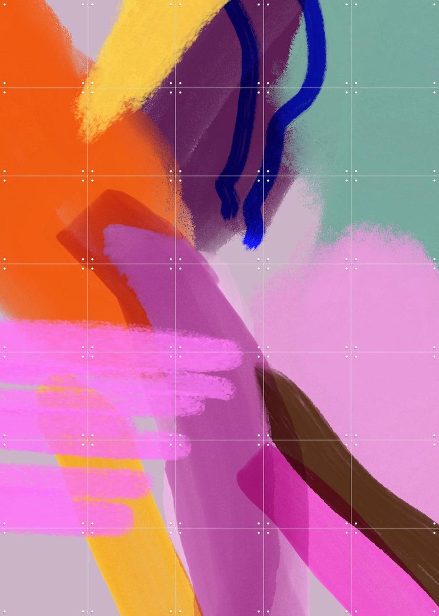 IXXI ART26, Hej.Ibiza - 100 x 140 cm - Gratis ophangtool - Grote wanddecoratie en posters - Kwaststreken, Kleurrijk, Digitale Kunst, Abstract, Modern