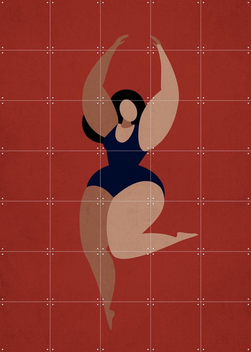 IXXI Prima Ballerina, Kubistika - 100 x 140 cm - Gratis ophangtool - Grote wanddecoratie en posters - Abstract, Speels, Fantasierijk, Modern