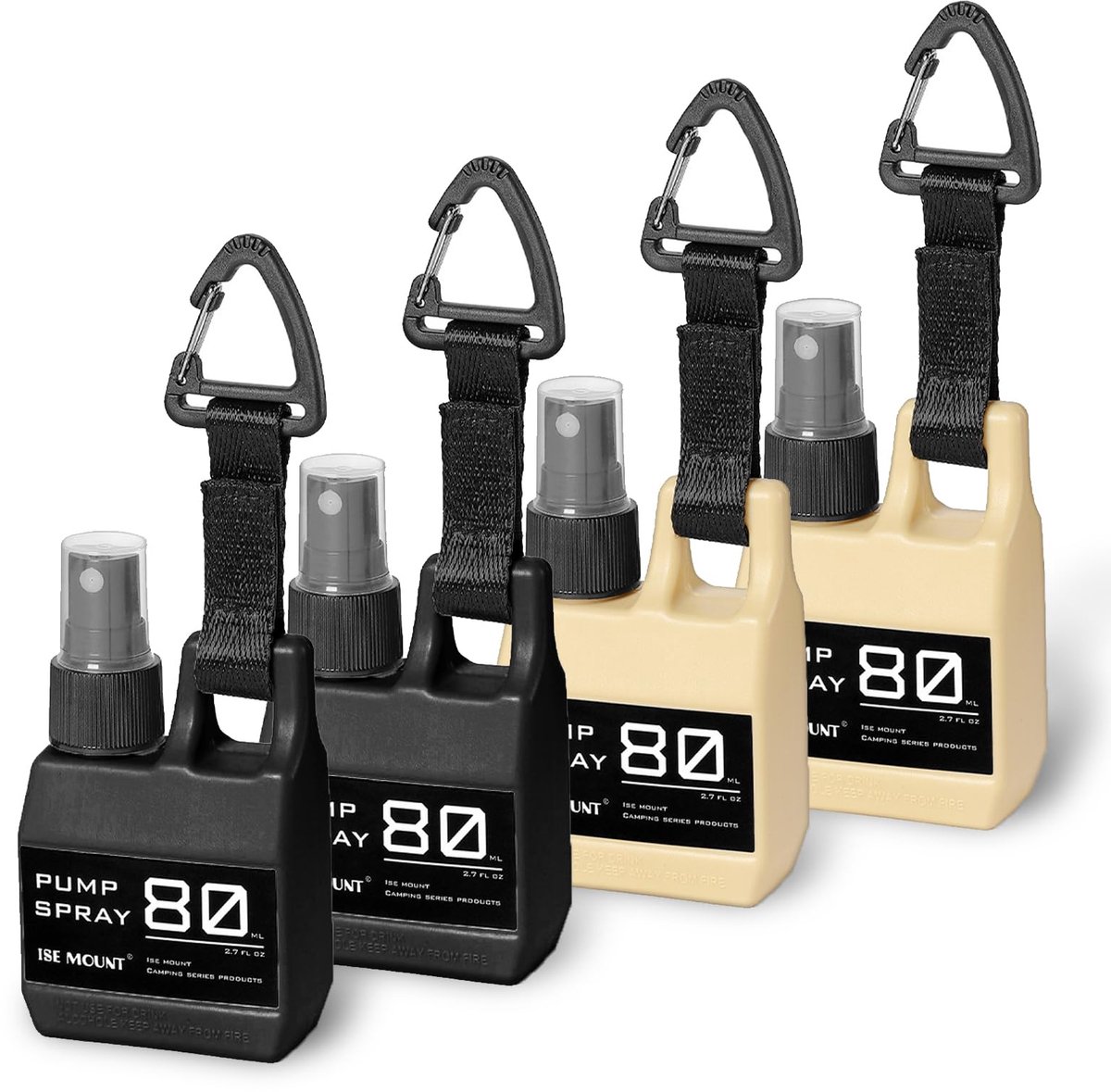 Namajunas - Spuitfles met clip - 4 stuks-80ml - Draagbaar - Plantenspuit groen - Waterverstuiver - Drukspuit - Sprayflacon - Sprayfles - Herbruikbaar - voor Kamperen, Reizen en Uitstapjes