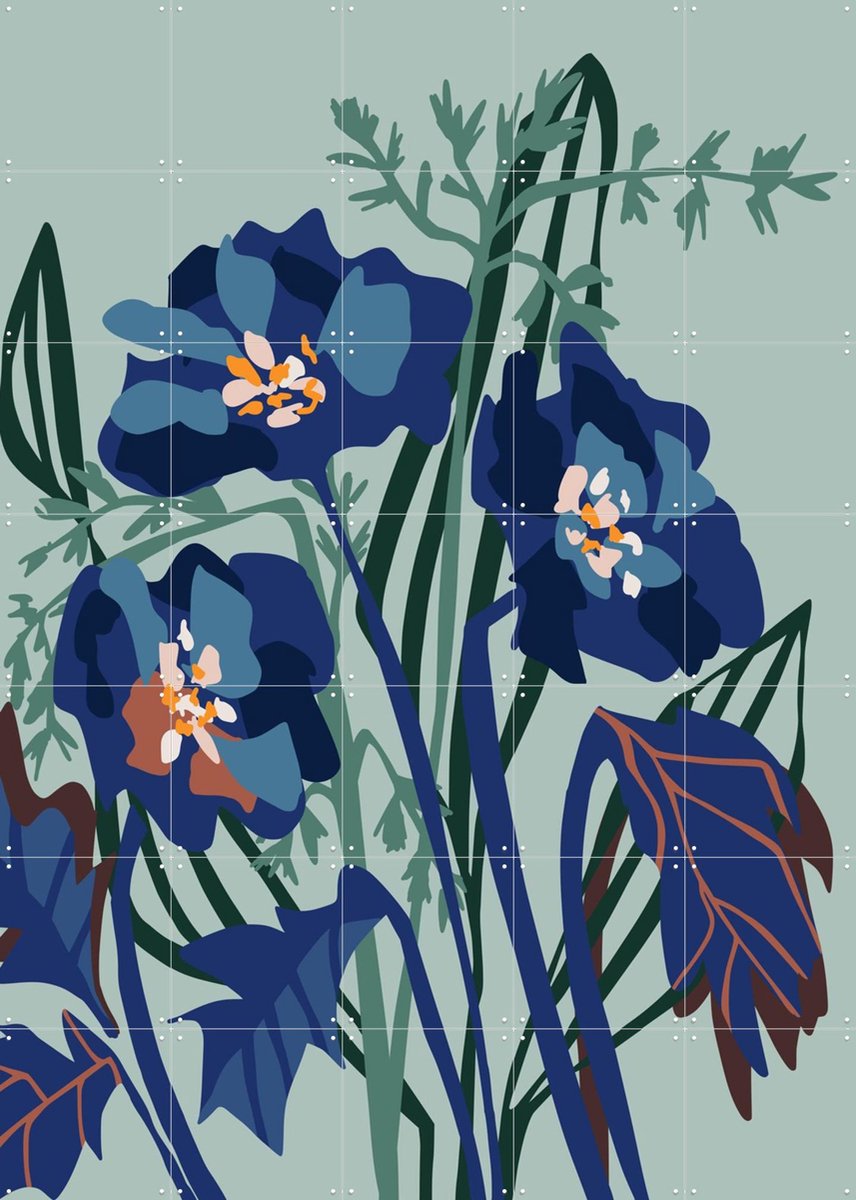 IXXI Wild Flowers Light, Annick & Various - 100 x 140 cm - Gratis ophangtool - Grote wanddecoratie en posters - Illustraties, Kleurrijk, Abstract