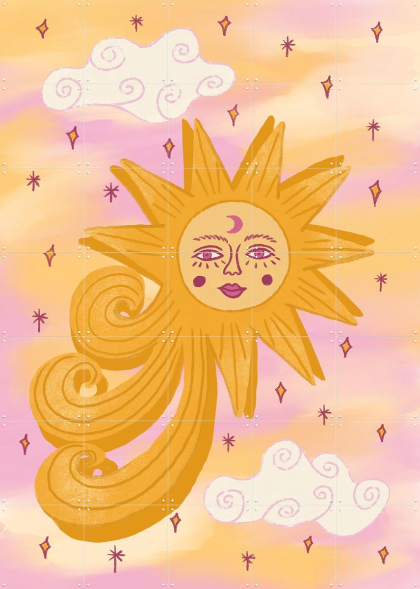 IXXI Shine Your Light, Kirsten Blom Art & Illustration - 100 x 140 cm - Gratis ophangtool - Grote wanddecoratie en posters - Illustraties, Speels
