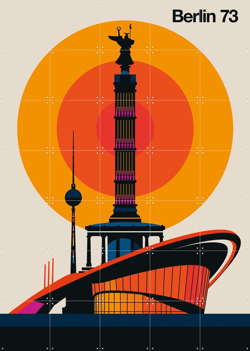 IXXI Berlin 73, Bo Lundberg - 100 x 140 cm - Gratis ophangtool - Grote wanddecoratie en posters - Digitale Kunst, Modern, Grafisch Ontwerp