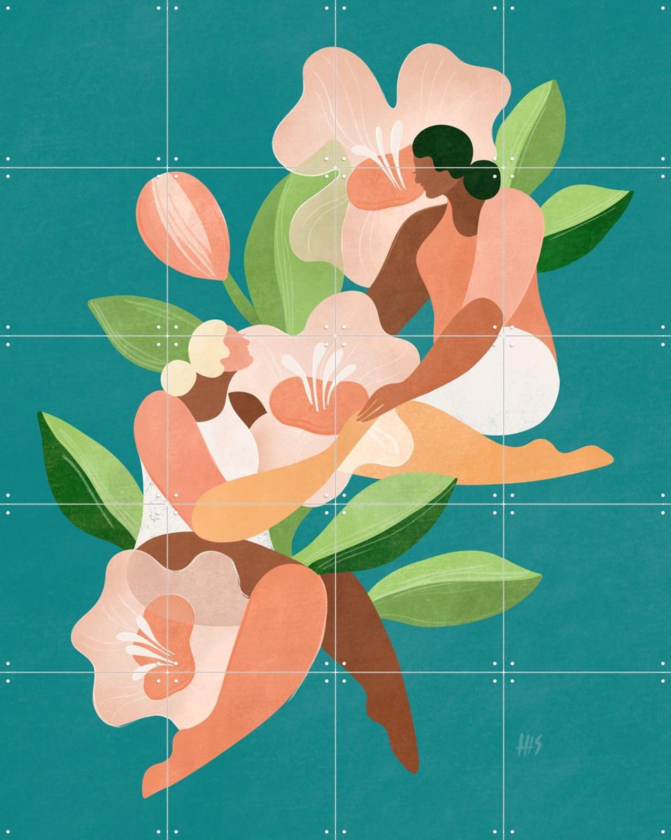IXXI Growth Shared, Maggie Stephenson - 80 x 100 cm - Gratis ophangtool - Grote wanddecoratie en posters - Digitale Kunst, Kleurrijk, Modern