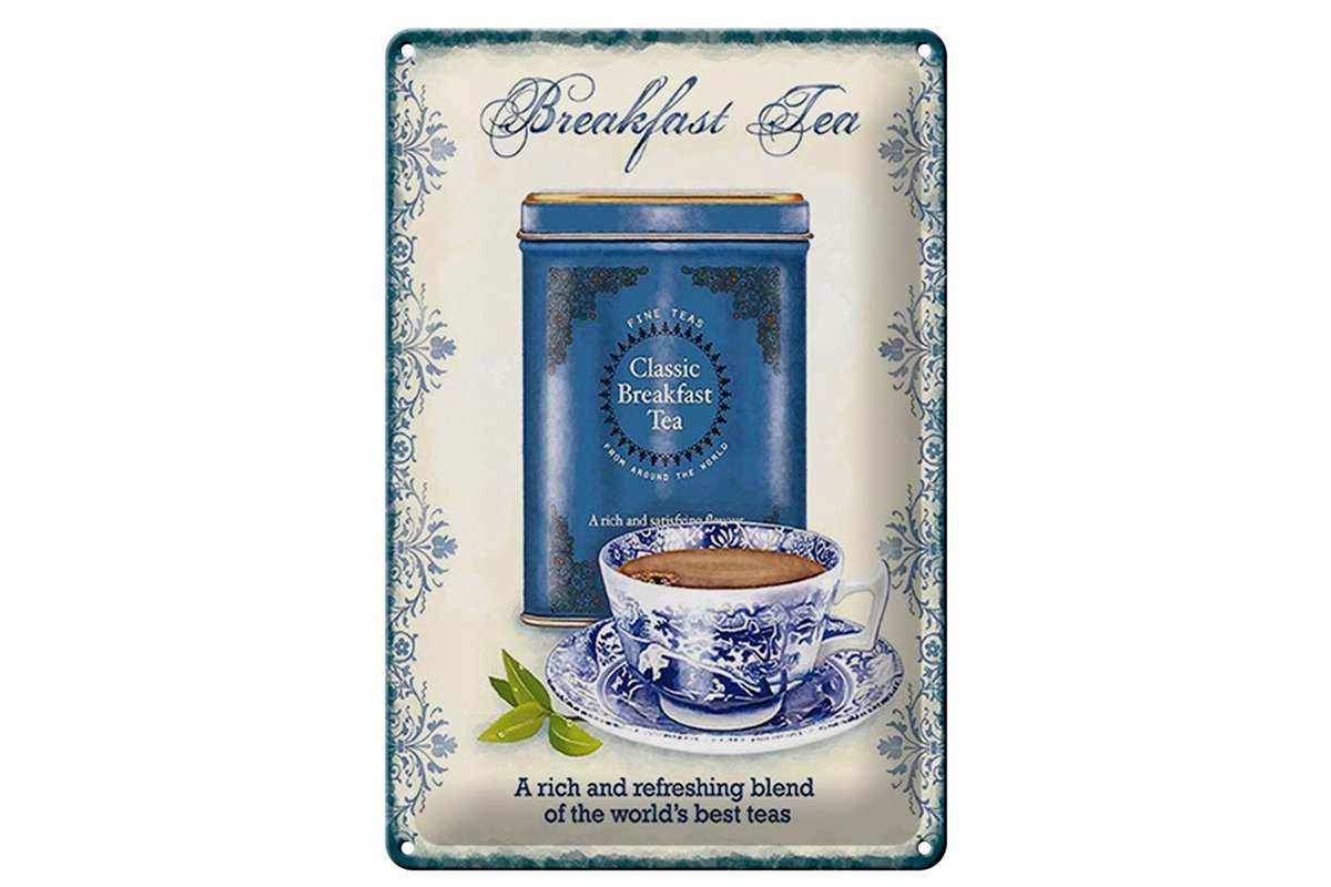 Blechschild Tee 20x30cm Classic Breakfast Tea best teas