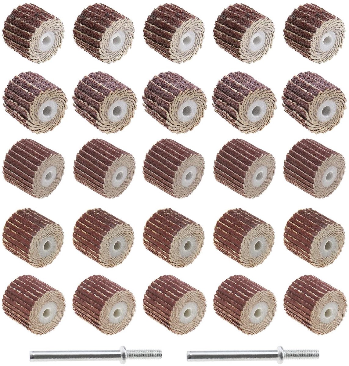 20 stuks 80/120/244/320/600 korrel schuurpapier schuurschijven voor roterende gereedschappen met lange greep, schachtspoor 13 x 12 x 3 mm
