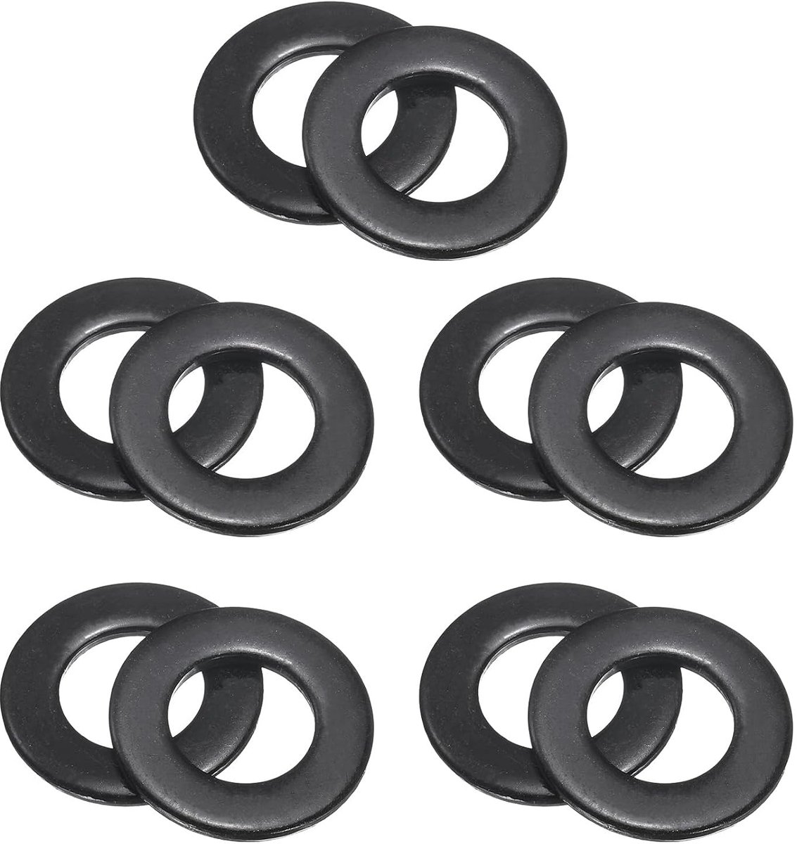 Platte afdichtingen, 14 mm ID x 28 mm OD x 2,5 mm dik zwart verzinkt metaal platte afdichtingen voor schroeven en bouten