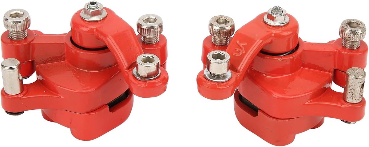 2 STKS Remklauw Voor en Achter Vervanging: Rode Remklauw Sportwagen Remklauw Voor 47cc 49cc 2takt Pocket Bike Mini Crossmotor: